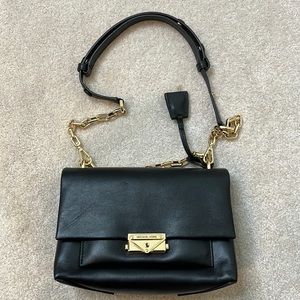 Michael Kors Cece Medium Leather Shoulder Bag Black